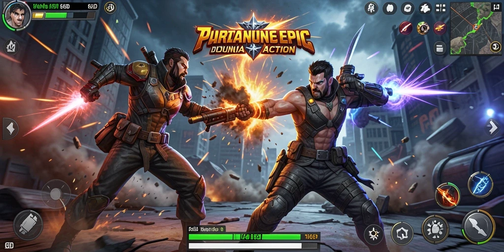Tampilan gameplay 66D yang penuh aksi dan pertarungan menegangkan.