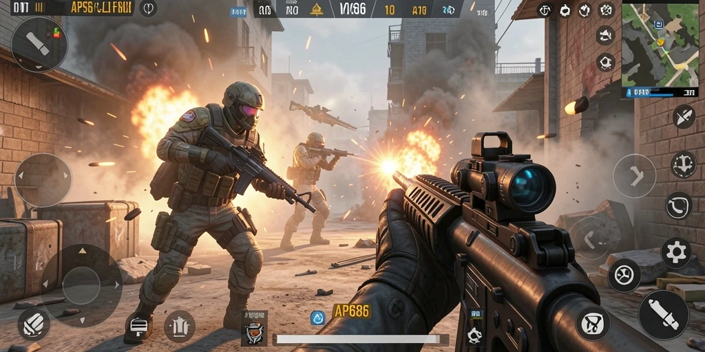 Tampilkan gameplay seru dan aksi FPS yang mendebarkan.