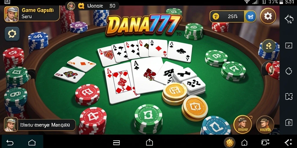 Screenshot gameplay DANA777 yang menampilkan pertandingan Gaple seru.