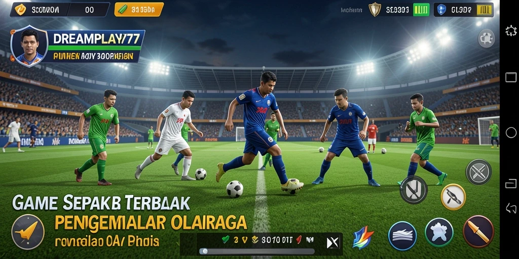 Tampilan gameplay <strong>DREAMPLAY77</strong> yang penuh aksi dan strategi sepak bola.