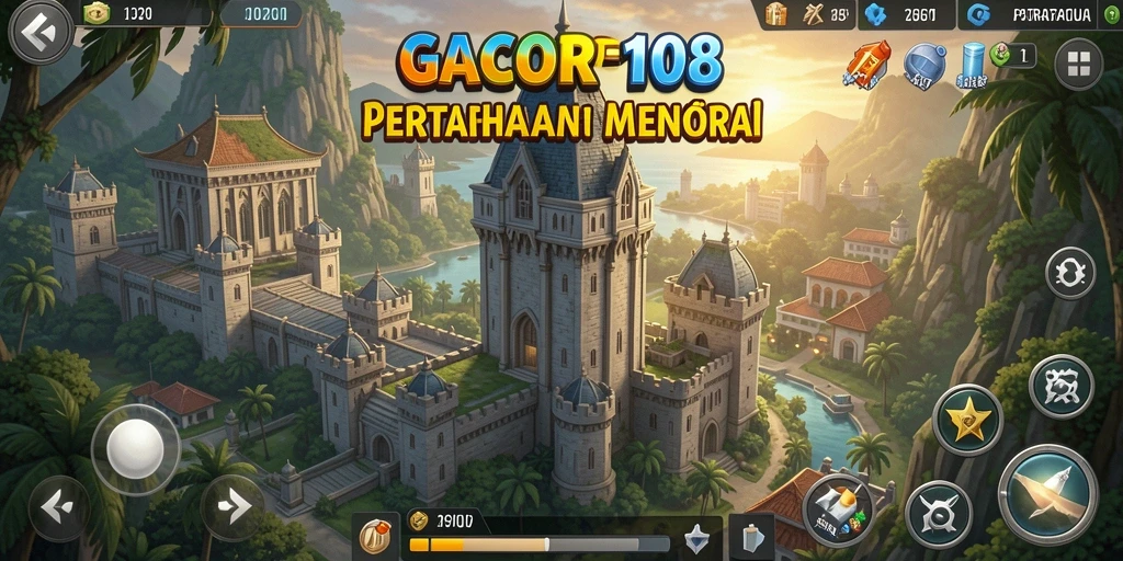 Tampilan gameplay GACOR108 yang menegangkan dan strategis dalam Tower Defense.