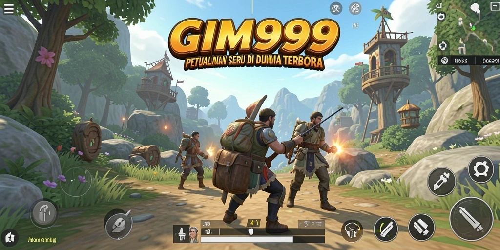 Tangkapan layar dari gameplay GIM999 yang menarik di dunia terbuka.