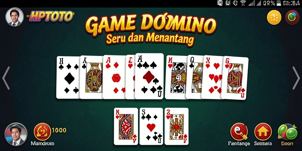 Screenshot gameplay HPTOTO yang menunjukkan serunya bermain Domino.
