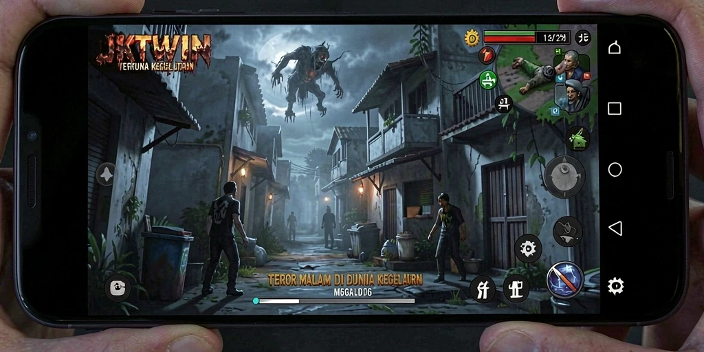 Gameplay mencekam dengan efek suara yang menakutkan di JKTWIN.