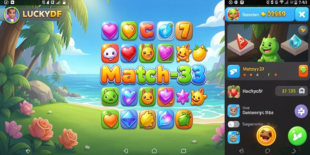 Tampilan gameplay seru LUCKYDF dengan warna-warna cerah.