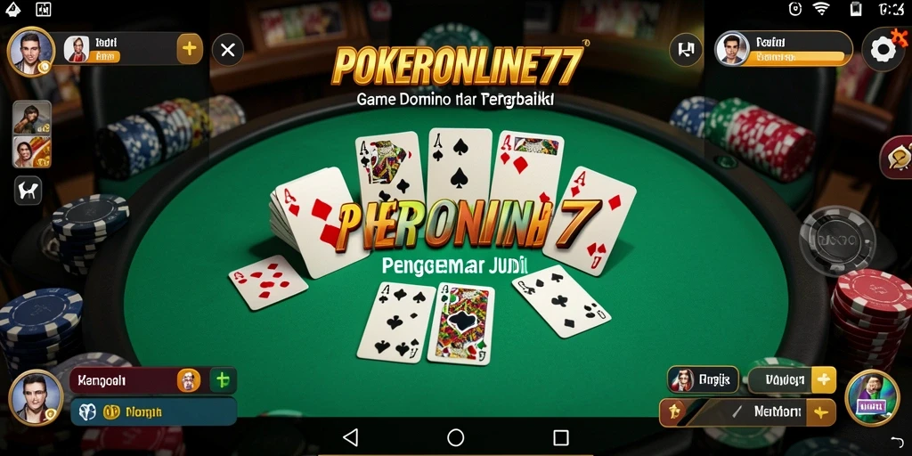 Screenshot gameplay POKERONLINE77 menampilkan pemain yang bersaing ketat dalam permainan Domino.