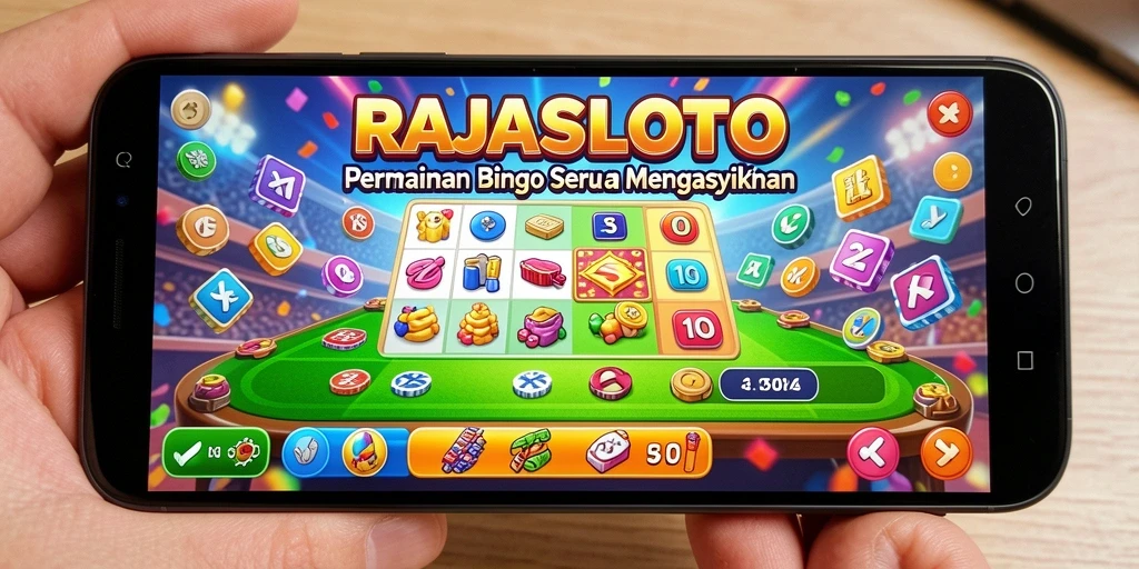 Tampilan gameplay seru dalam RAJASLOTO di layar ponsel.