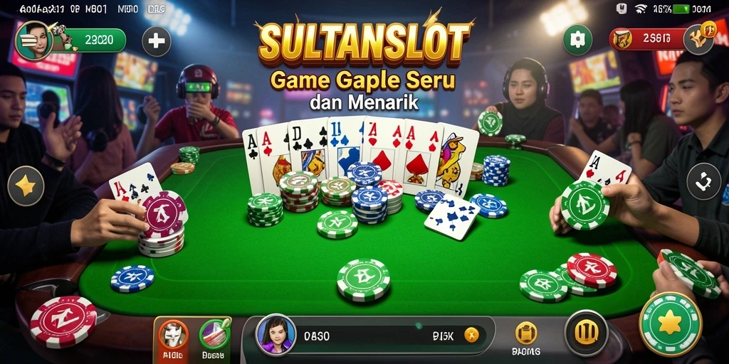 Tampilan menarik gameplay Gaple SULTANSLOT yang mendebarkan.