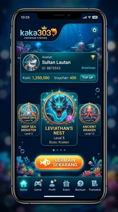 Screenshot dari tampilan utama aplikasi kaka303.